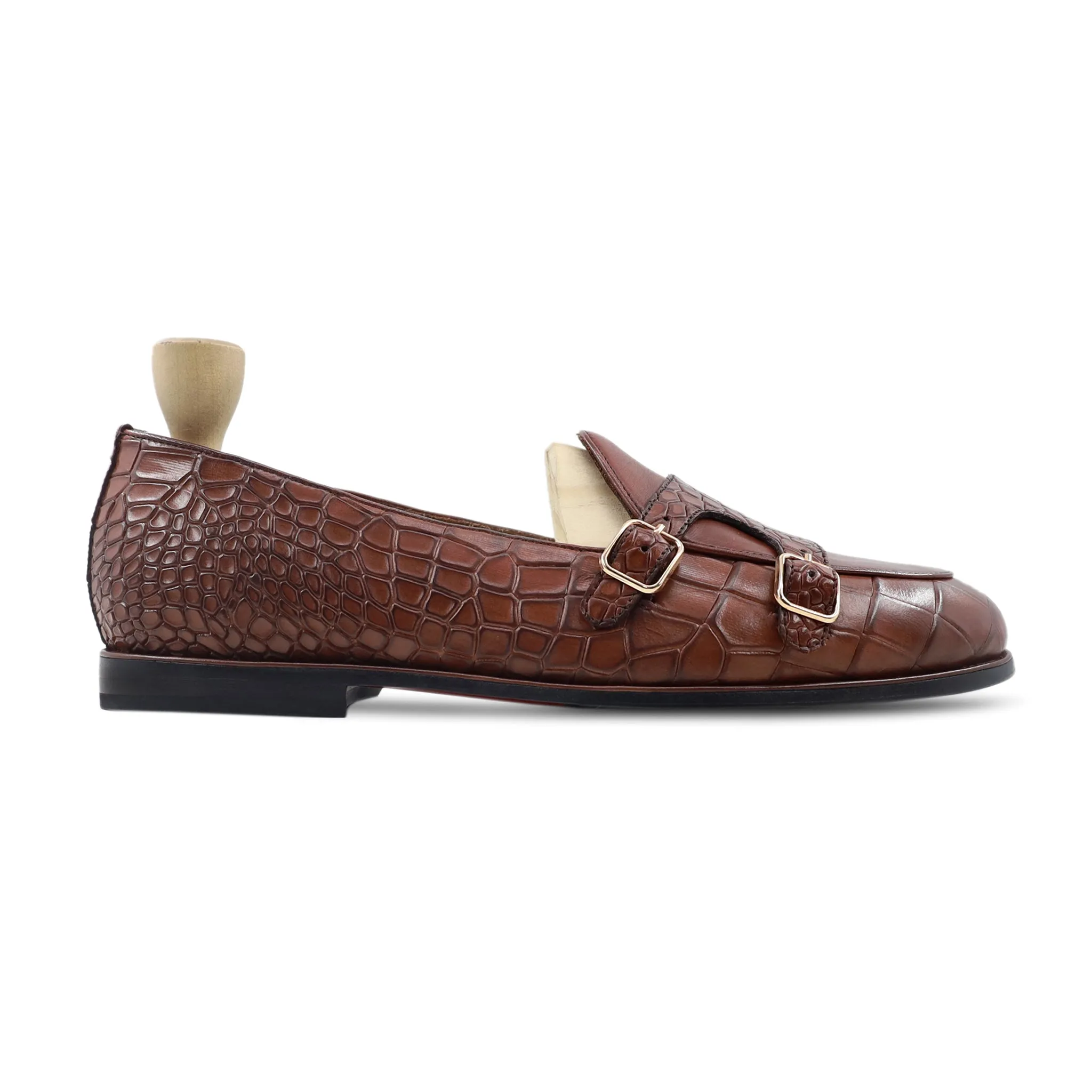 Topeka - Men's Brown Calf Leather Double Monkstrap