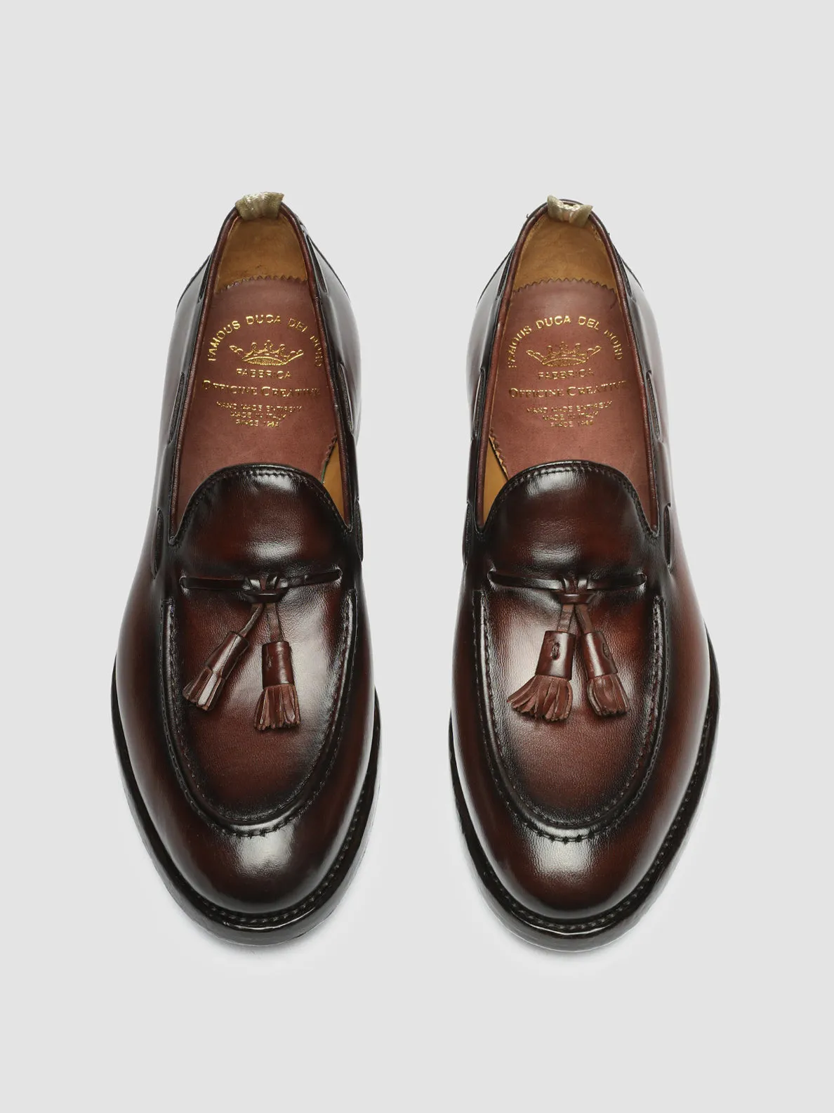 TULANE 001 - Burgundy Leather Tassel Loafers