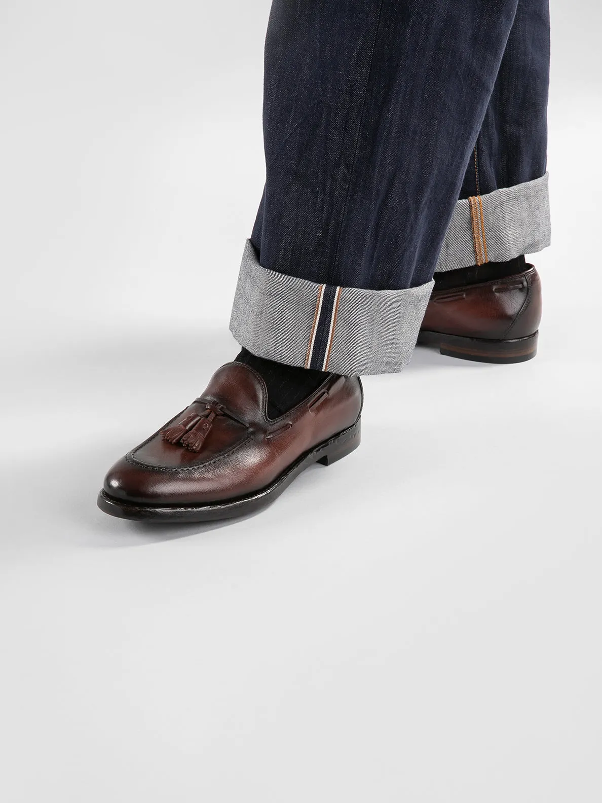 TULANE 001 - Burgundy Leather Tassel Loafers