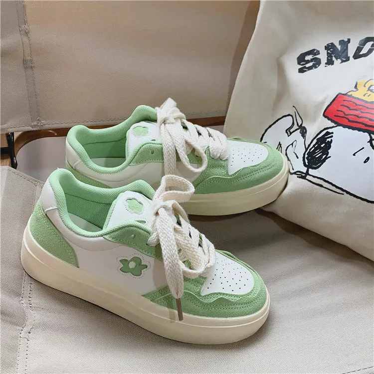 Two Tone Korean Flat Breathable Canvas Shoes