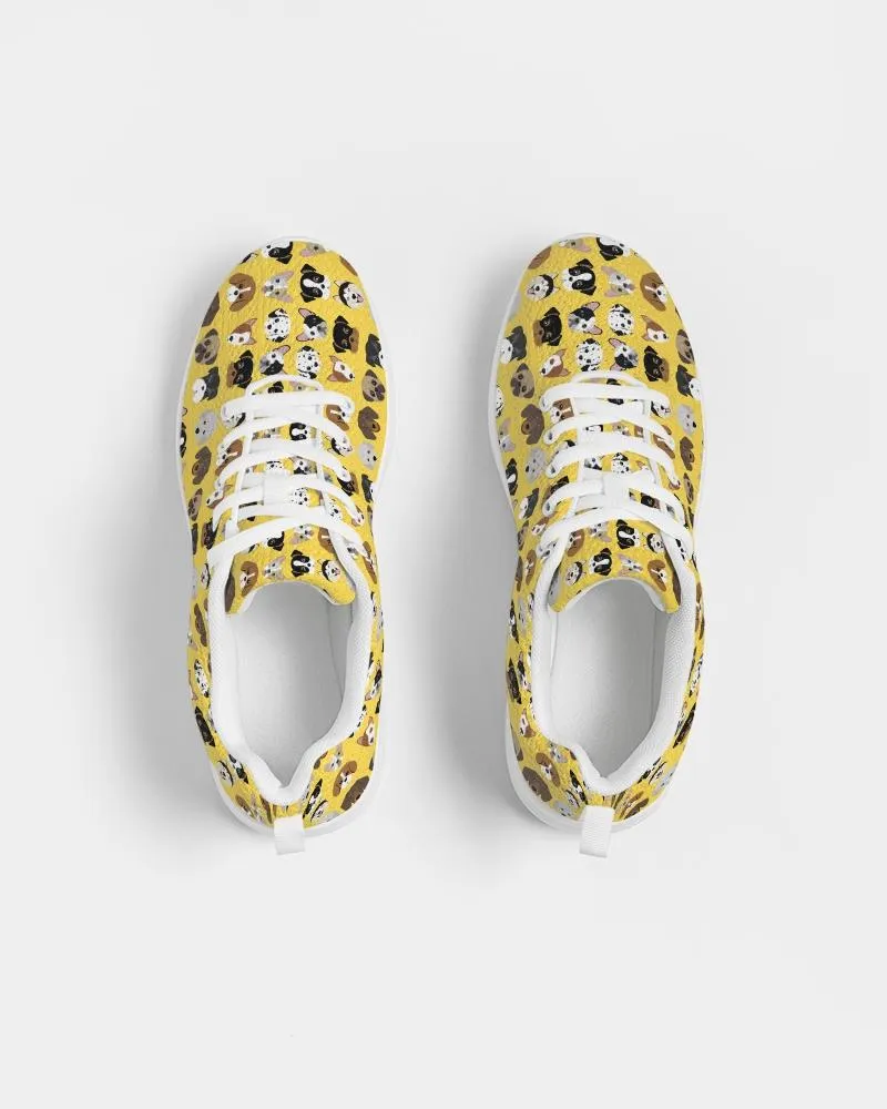 Uniquely You Womens Sneakers - Yellow Doggie Love Low Top Canvas