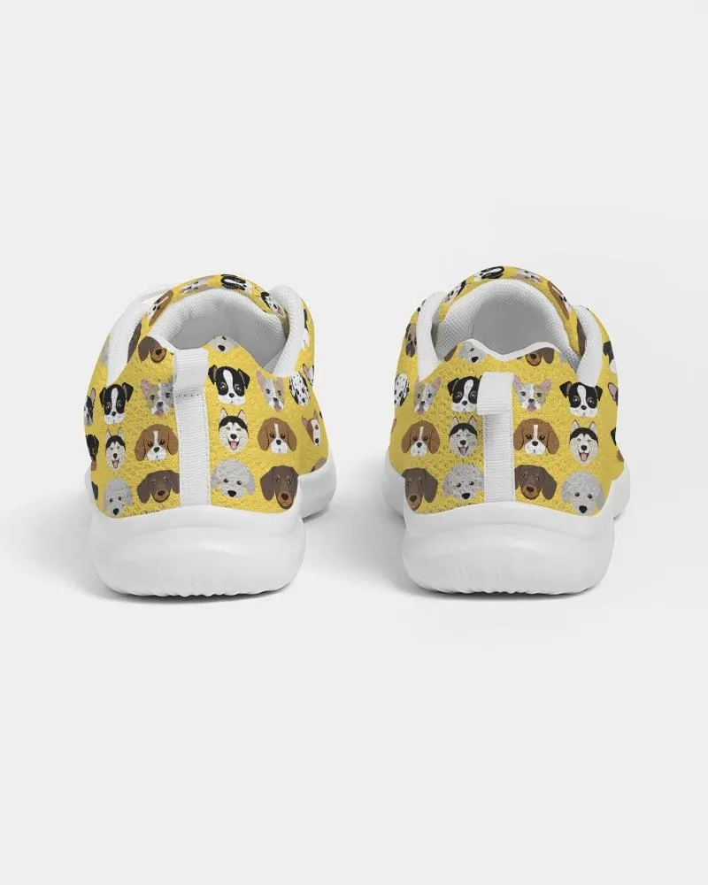 Uniquely You Womens Sneakers - Yellow Doggie Love Low Top Canvas