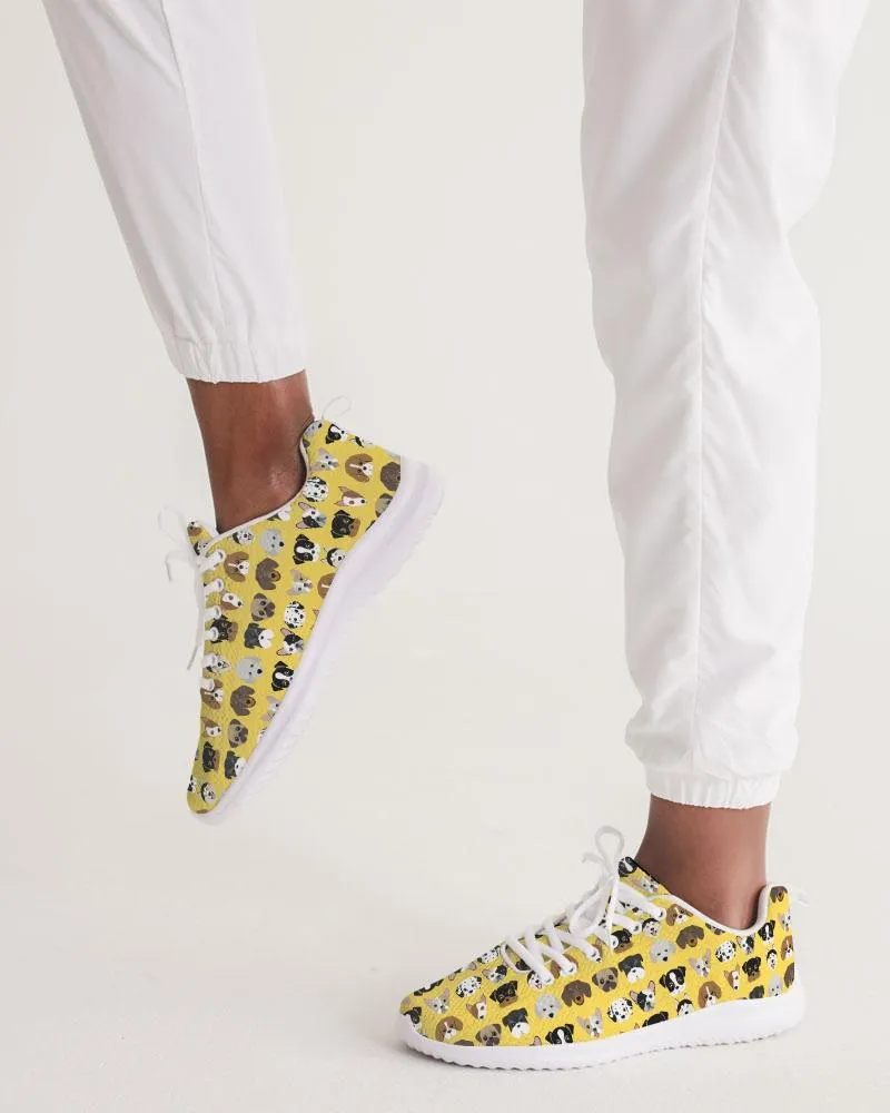 Uniquely You Womens Sneakers - Yellow Doggie Love Low Top Canvas