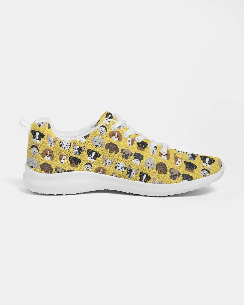 Uniquely You Womens Sneakers - Yellow Doggie Love Low Top Canvas