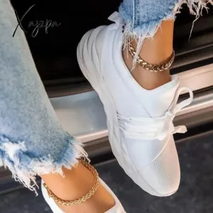 Xajzpa - White Fashion Casual Solid Color Breathable Sneakers